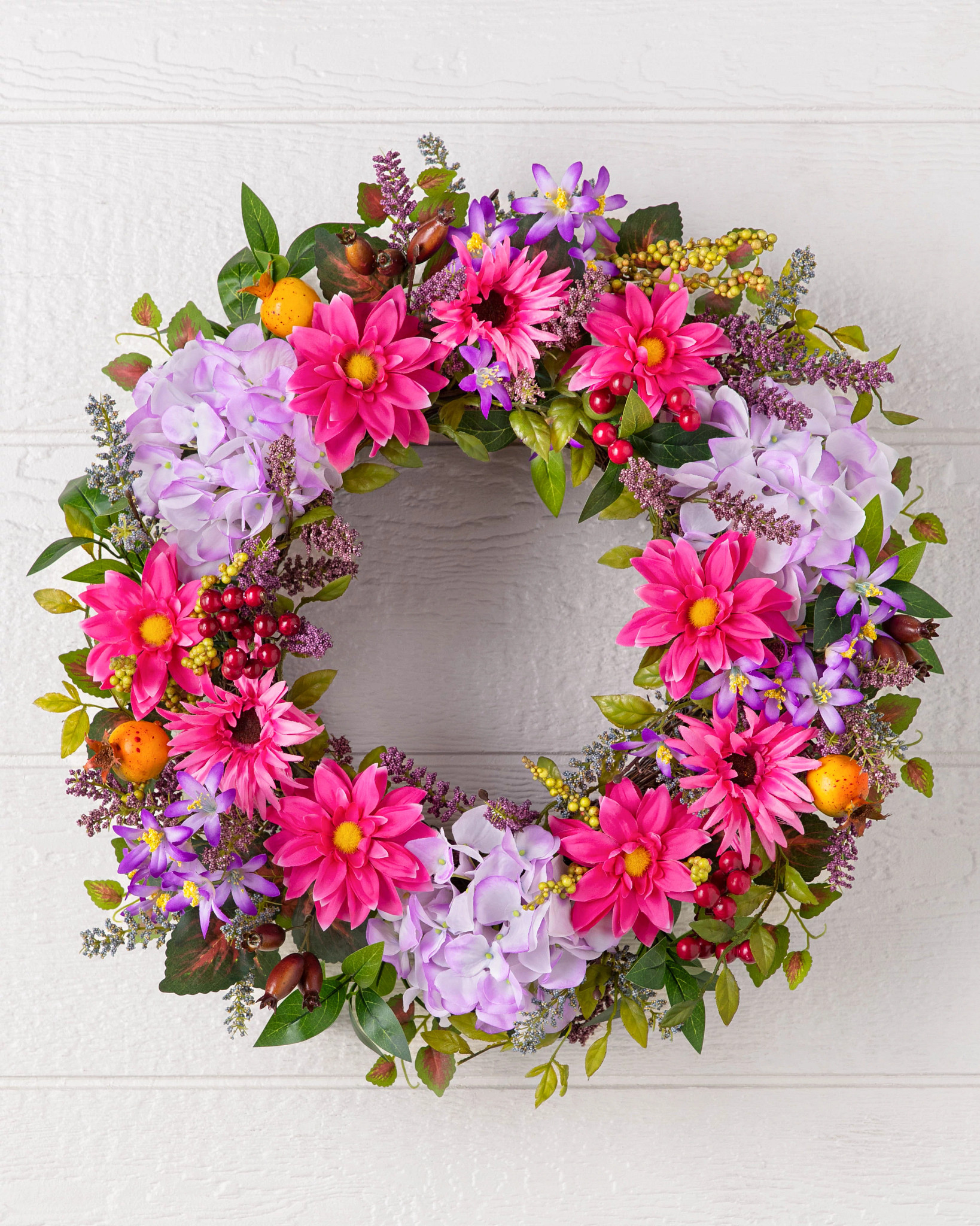 Outdoor Vibrant Summer Bloom Wreath
