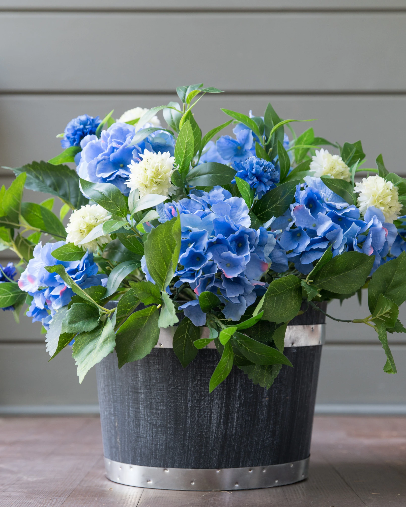 Outdoor Blue Hydrangea Wreath